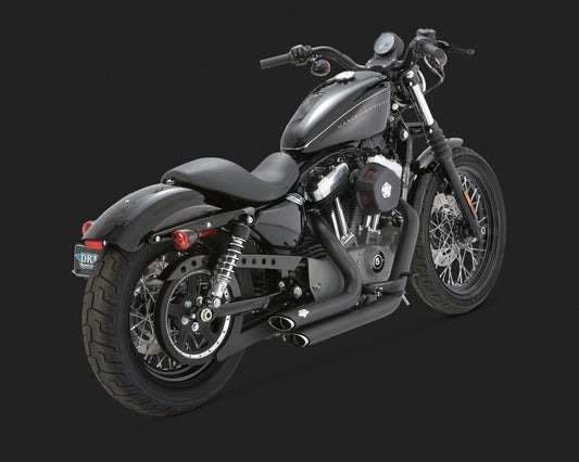 Harley Davidson Sportster (04-13)  SHORTSHOTS STAGGERED BLACK EXHAUST