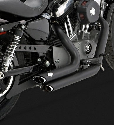 Harley Davidson Sportster (04-13)  SHORTSHOTS STAGGERED BLACK EXHAUST