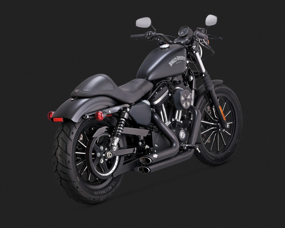 Harley Davidson Sportster (14-17)  2-INTO-2 SHORTSHOTS STAGGERED BLACK EXHAUST