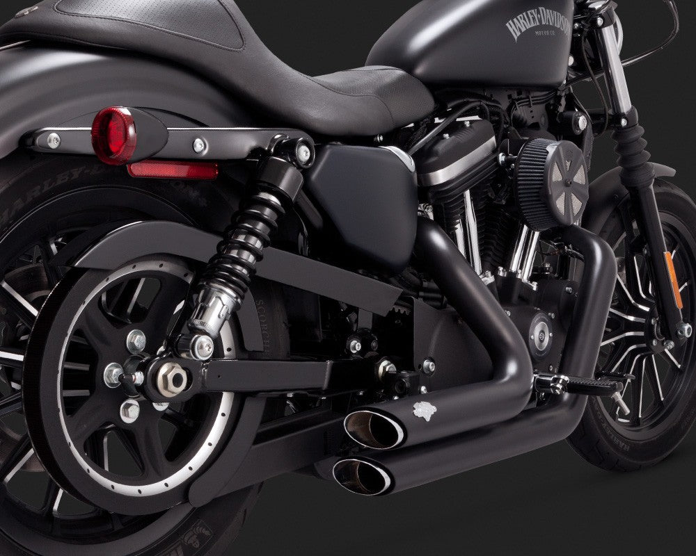 Harley Davidson Sportster (14-17)  2-INTO-2 SHORTSHOTS STAGGERED BLACK EXHAUST