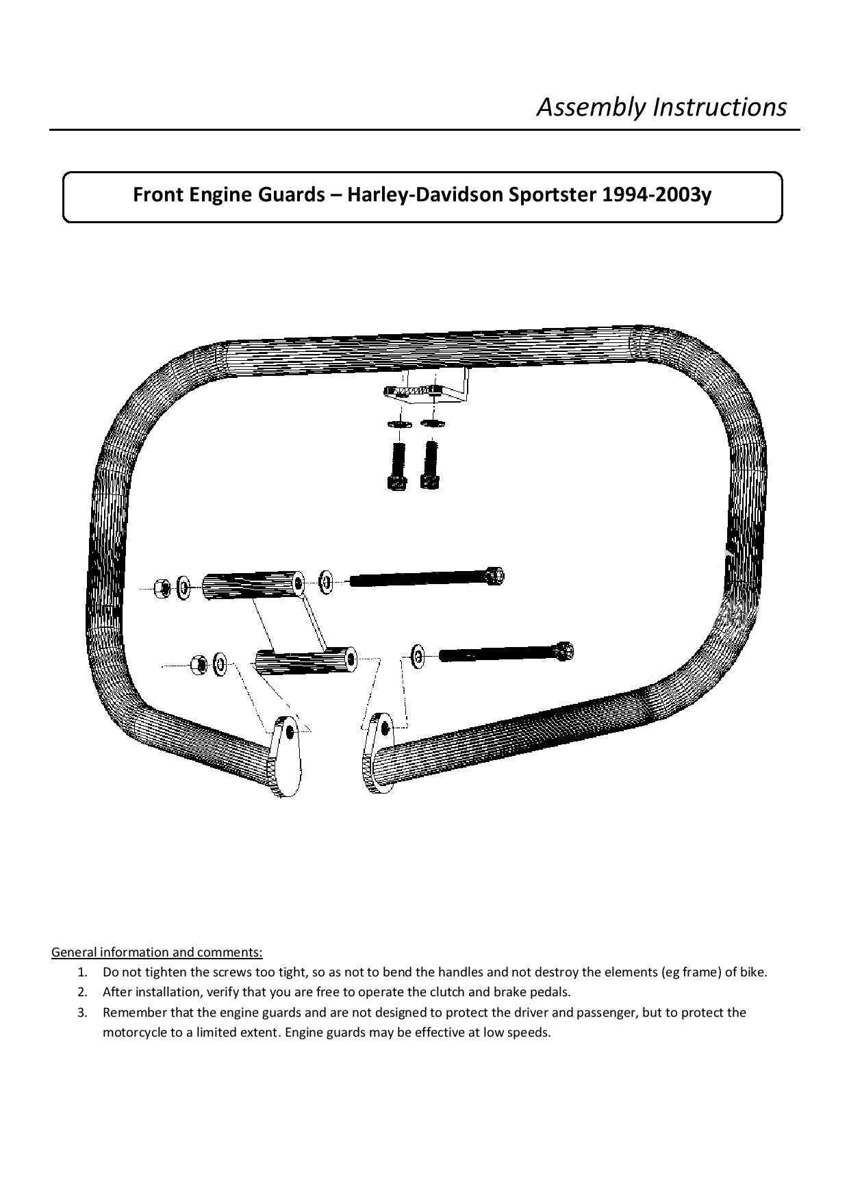 Harley Davidson Sportster 883/1200 (1994-2003) Chrome Engine Guard