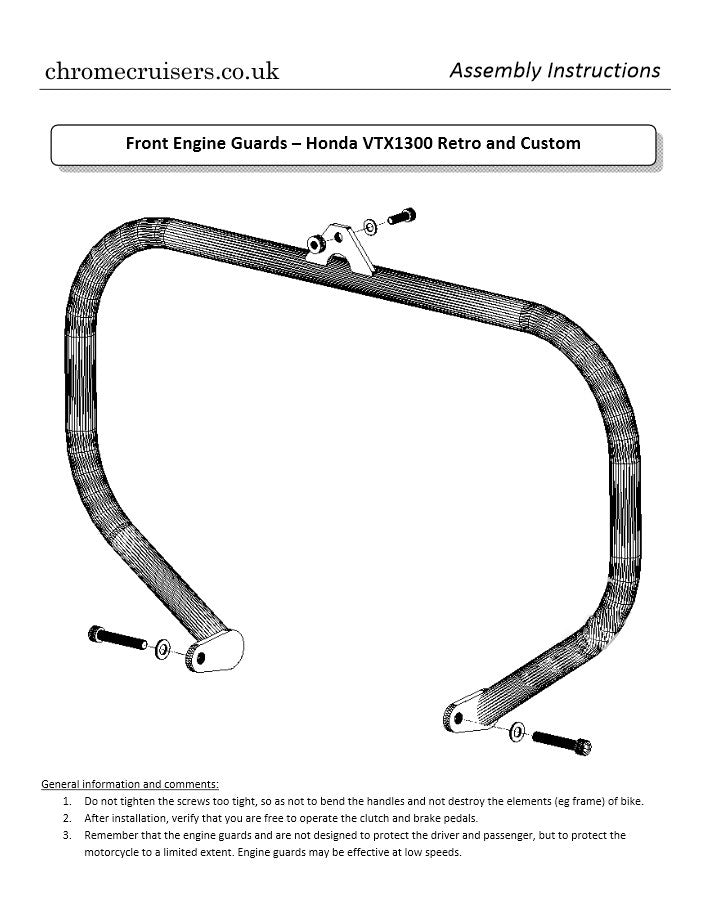 Engine Guard, Front Crash Bar - Honda VTX1300 Custom