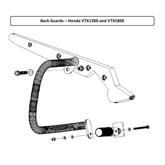 Honda VTX1800 Retro / Neo / S Rear Guards / Saddlebag Guards