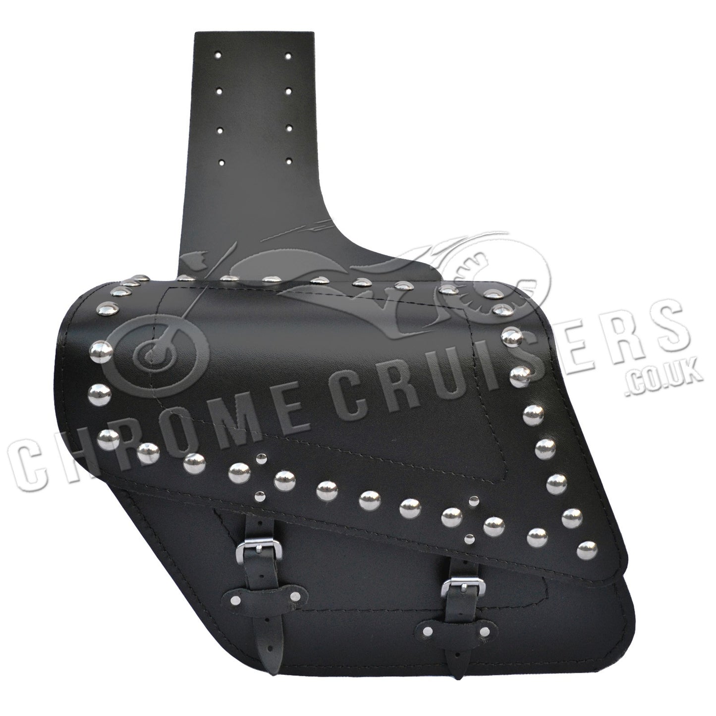 Motorcycle leather saddlebags with rivets C28B