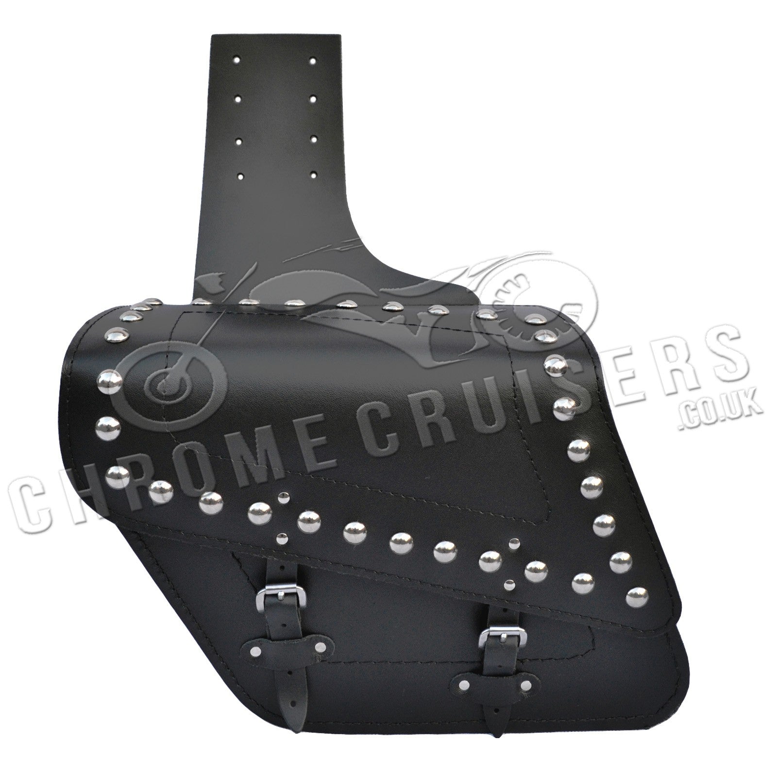 Motorcycle leather saddlebags with rivets C28B