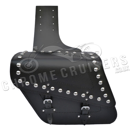 Motorcycle leather saddlebags with rivets C28B