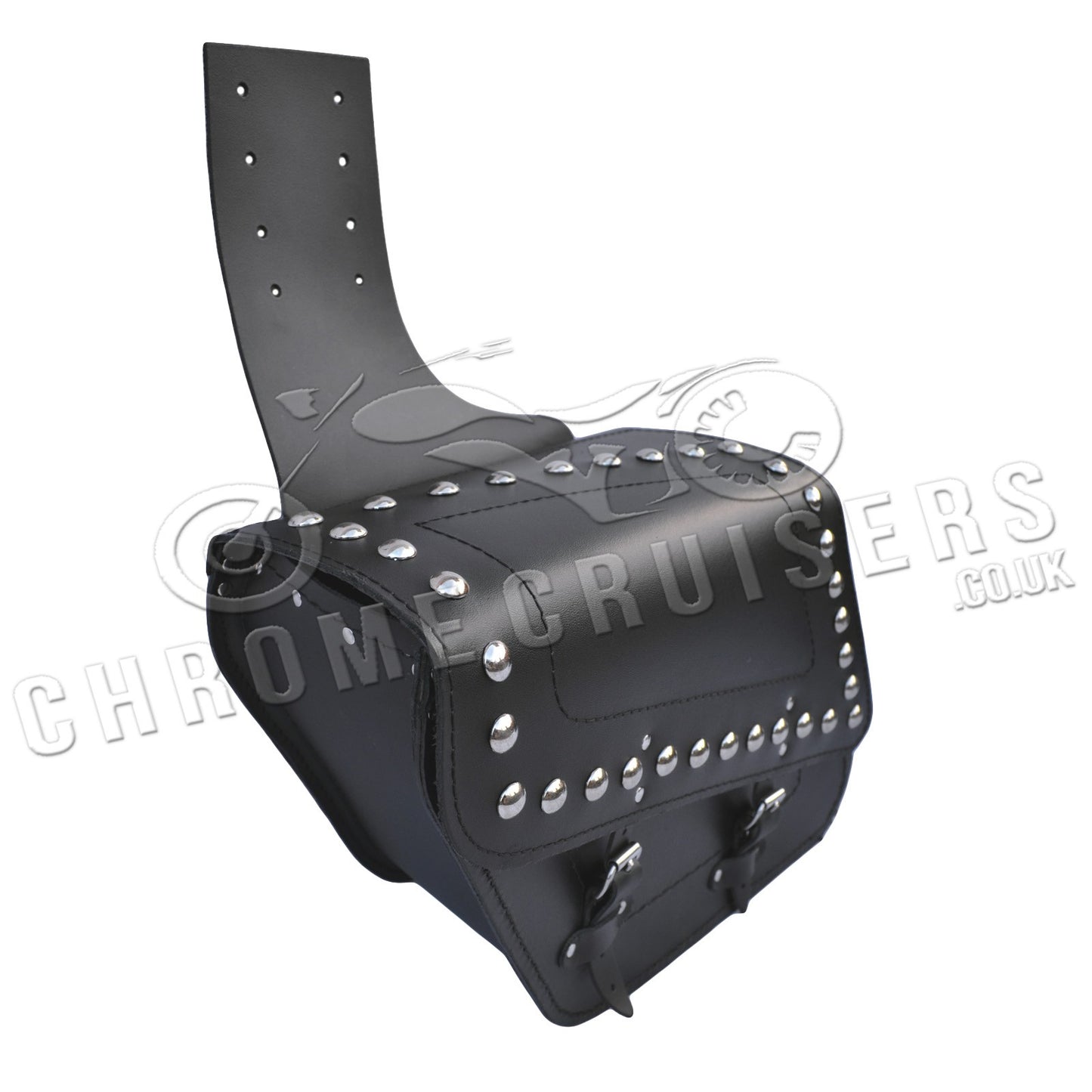 Motorcycle leather saddlebags with rivets C28B
