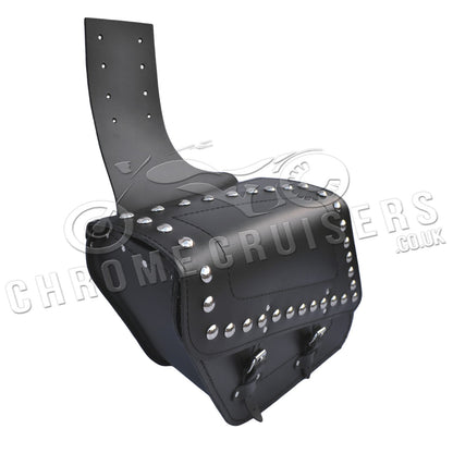 Motorcycle leather saddlebags with rivets C28B