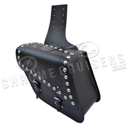 Motorcycle leather saddlebags with rivets C28B