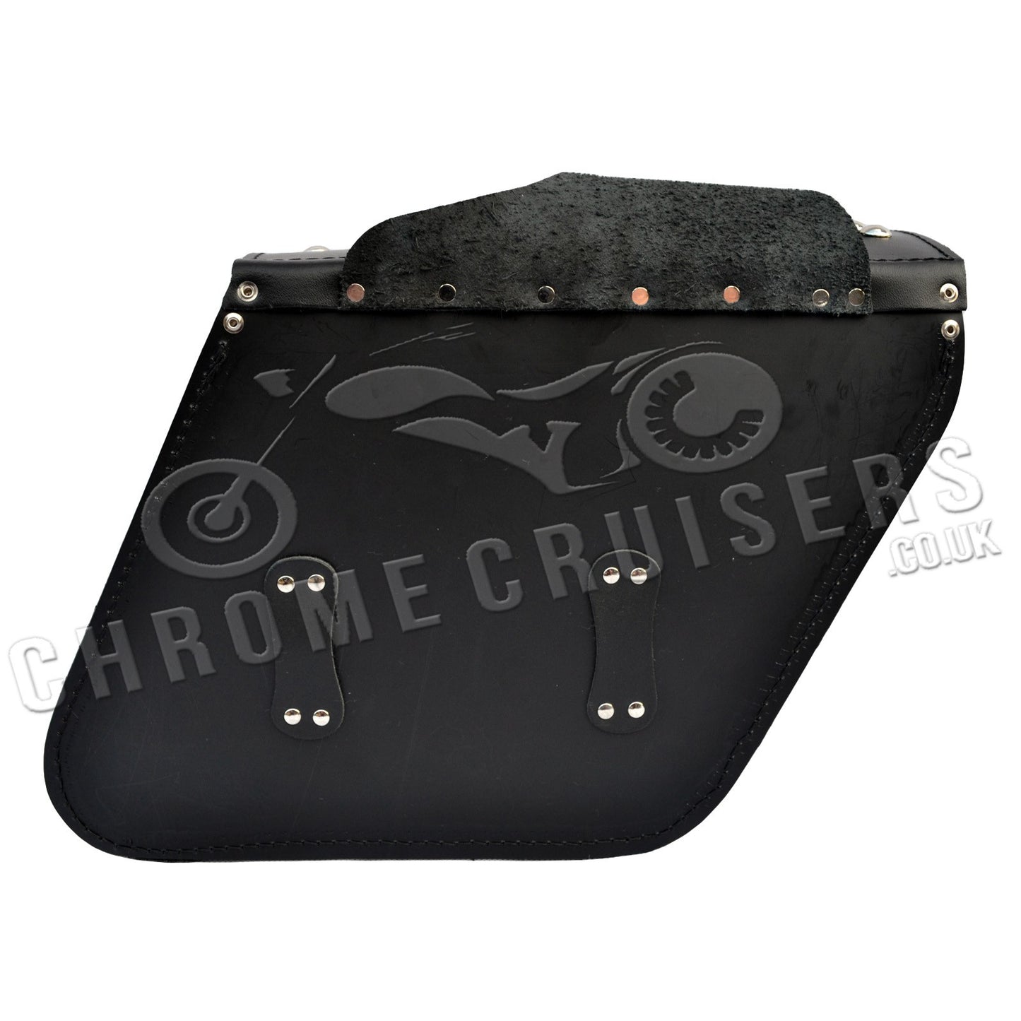 Motorcycle leather saddlebags with rivets C28B