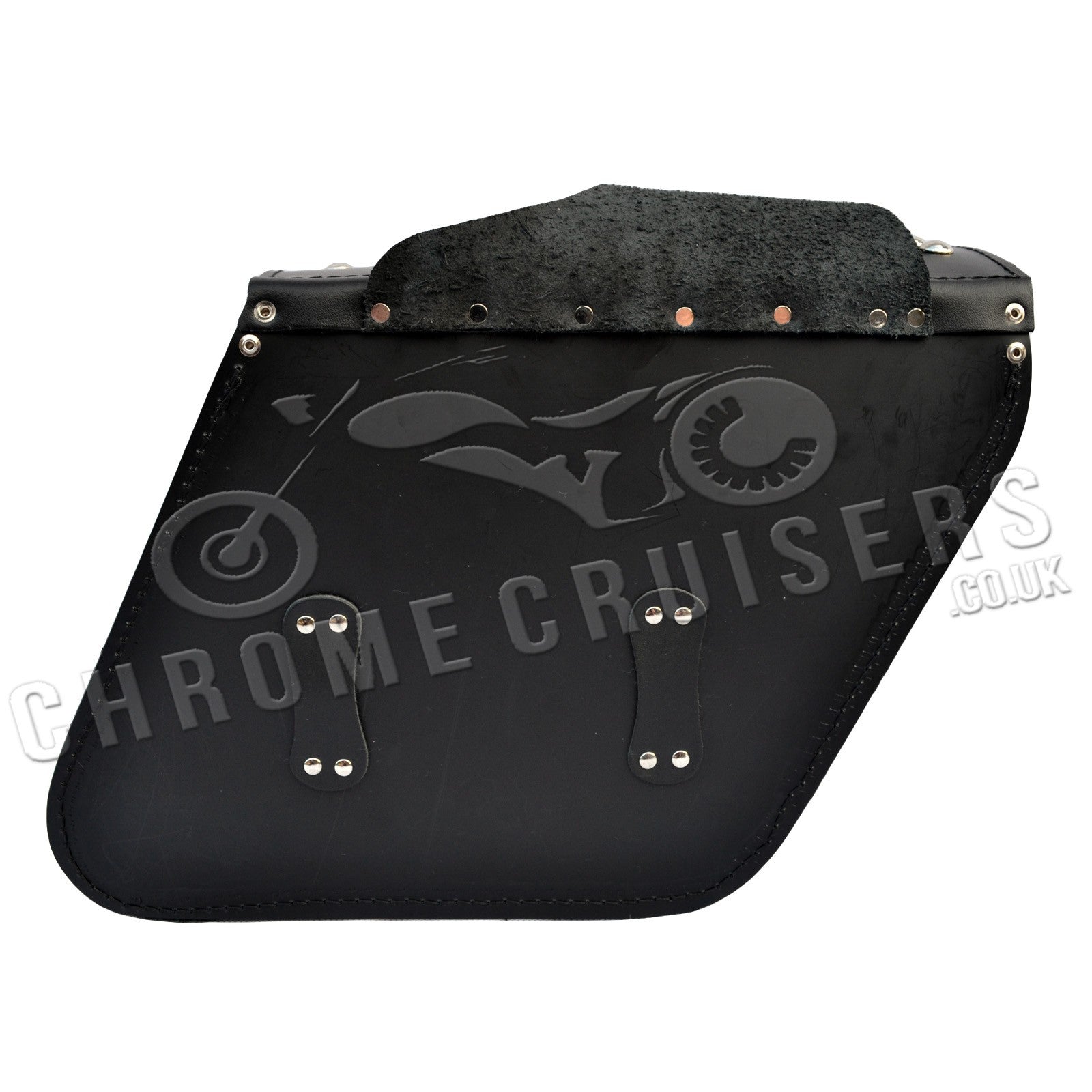 Motorcycle leather saddlebags with rivets C28B