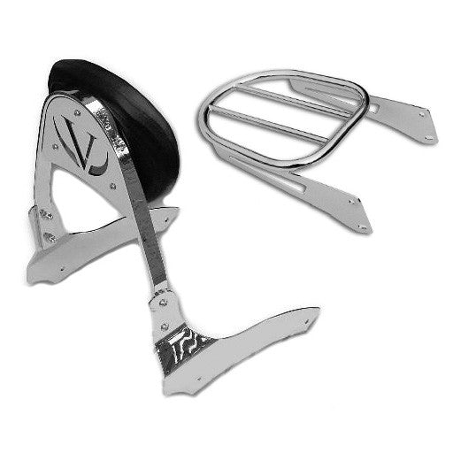 Kawasaki VN2000 Chrome Passenger backrest / sissybar with luggage rack.