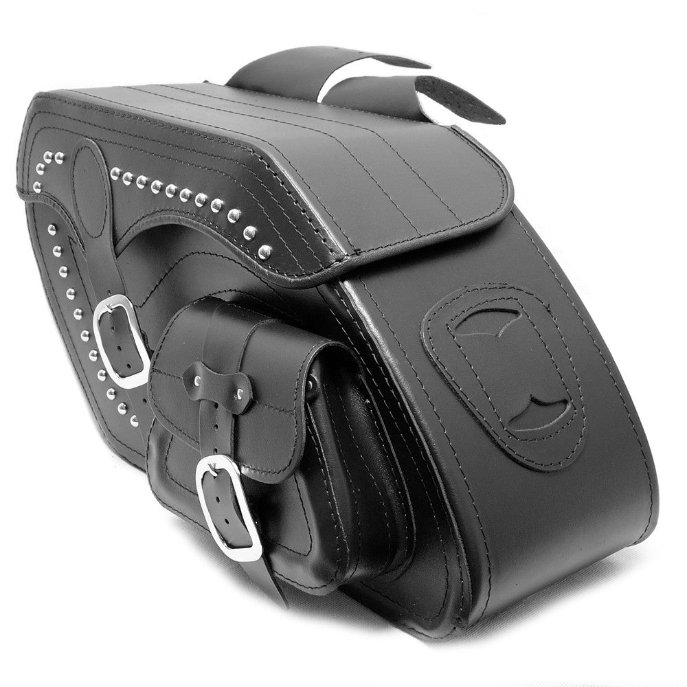 Motorcycle Black Leather Large Saddlebags (pair) C5B