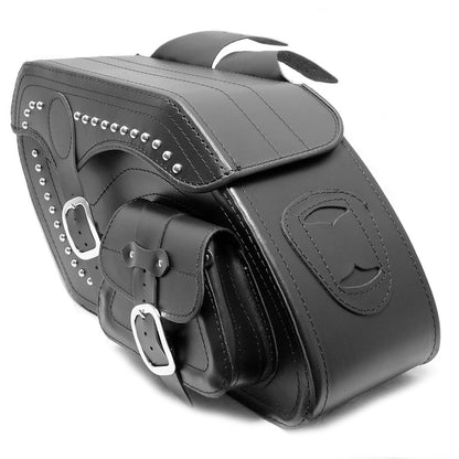 Motorcycle Black Leather Large Saddlebags (pair) C5B