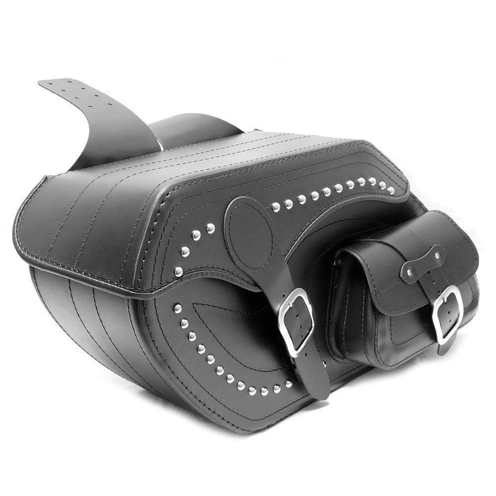 Motorcycle Black Leather Large Saddlebags (pair) C5B