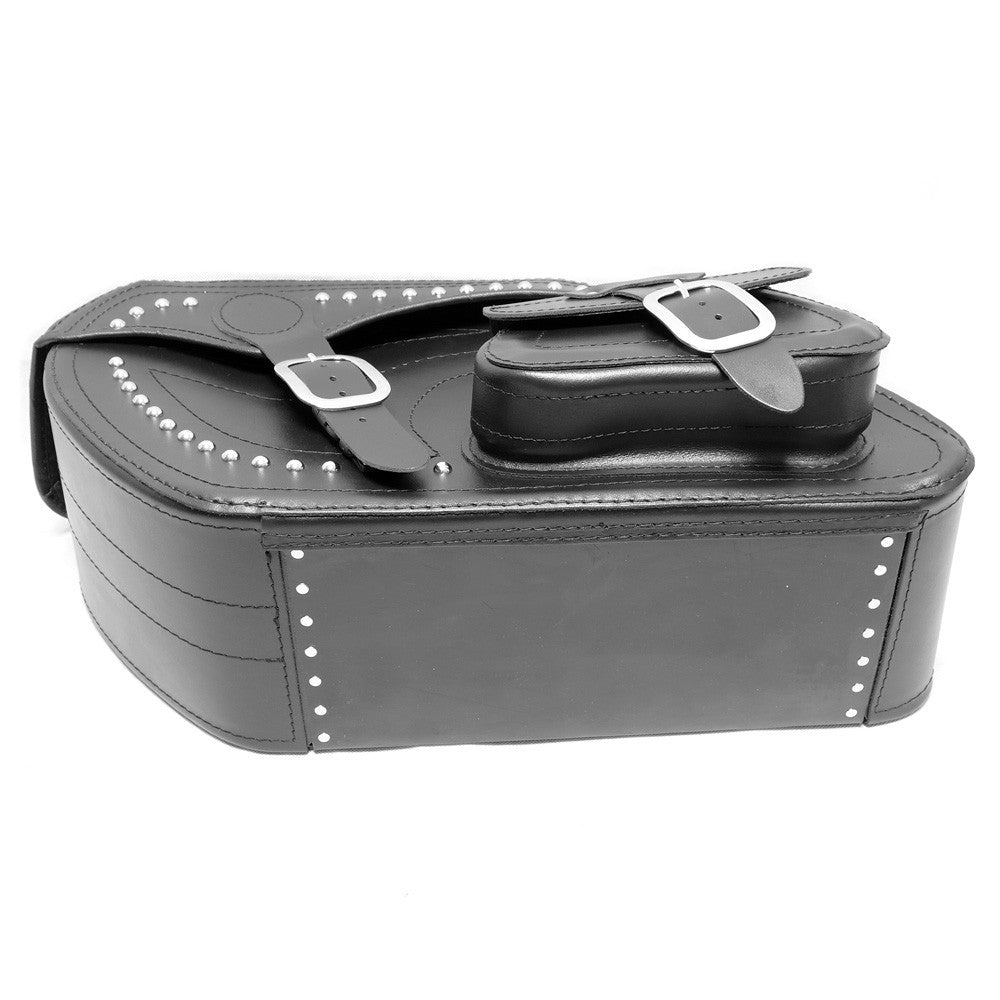 Motorcycle Black Leather Large Saddlebags (pair) C5B