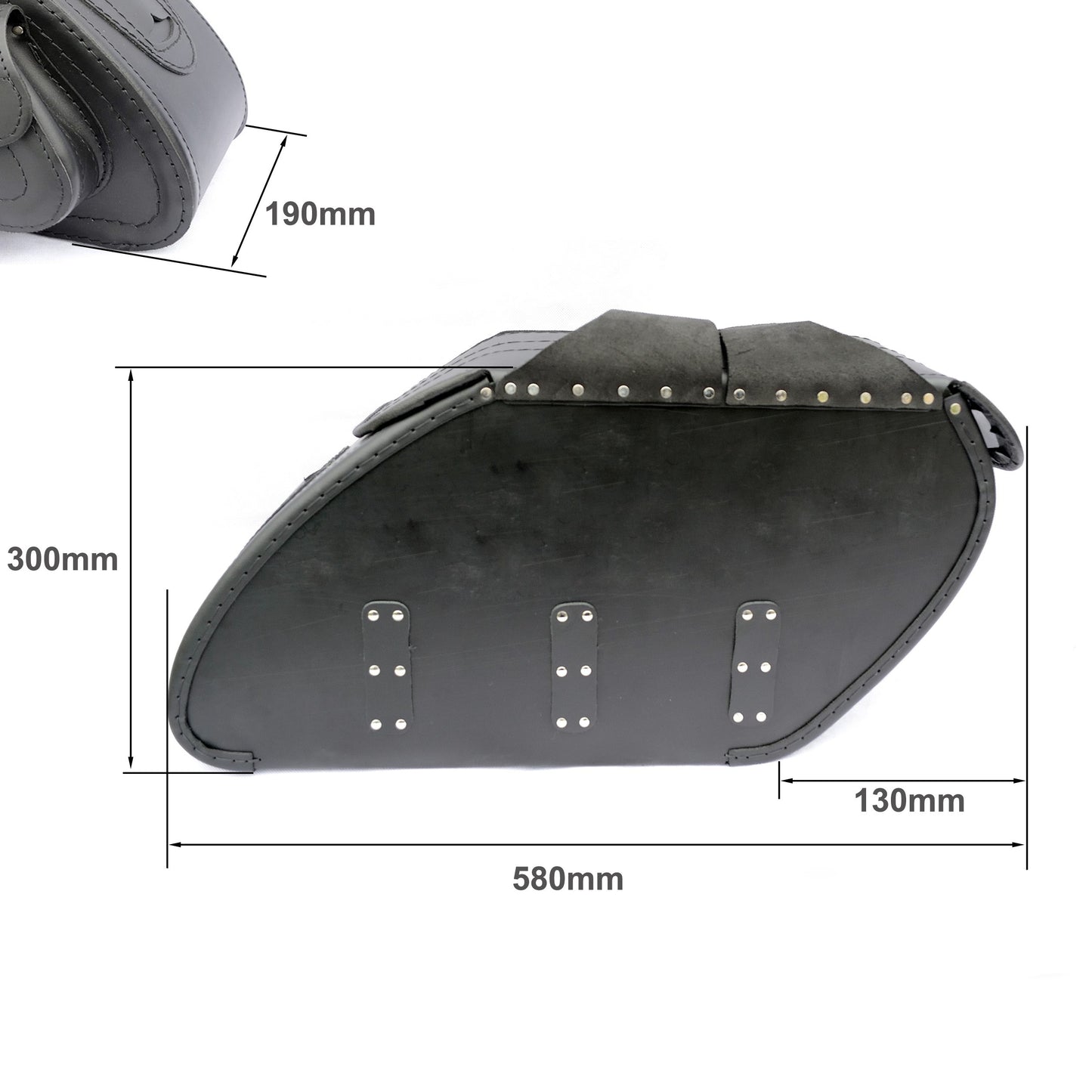 Motorcycle Black Leather Large Saddlebags (pair) C5B