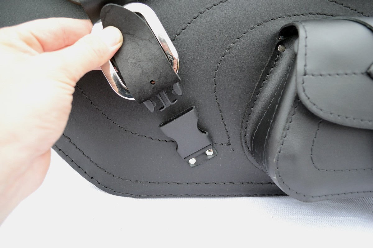 Motorcycle Black Leather Large Saddlebags (pair) C5B