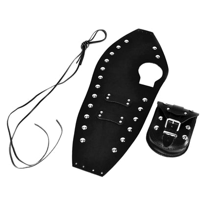 YAMAHA XV750/1100 VIRAGO LEATHER TANK CHAP/BIB AND POUCH WITH STUDS