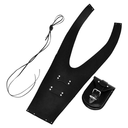 HONDA VTX1300 RETRO / CUSTOM (2002-2008) TANK CHAP/BIB WITH POUCH - PLAIN LEATHER (P)