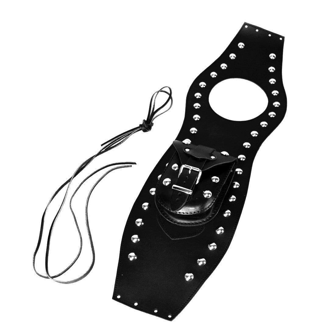 YAMAHA XVS1300 MIDNIGHT STAR / V-STAR LEATHER TANK CHAP/BIB AND POUCH WITH STUDS
