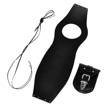YAMAHA XVS1300 MIDNIGHT STAR PLAIN LEATHER TANK CHAP/BIB WITH POUCH