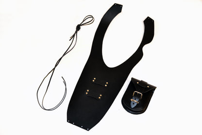 YAMAHA XVS 1100 DRAG STAR CLASSIC / CUSTOM TANK CHAP/BIB WITH POUCH - PLAIN LEATHER