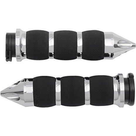 Avon Air Cushion Chrome Spike Grips for Harley Davidson models (cable throttle)