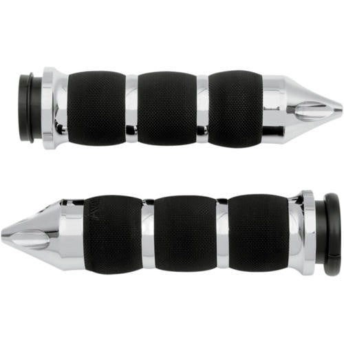 Avon Air Cushion Chrome Spike Grips for Harley Davidson models (electronic throttle)