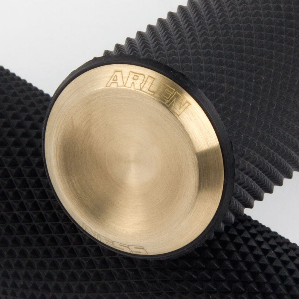 Arlen Ness Knurled Fusion Grips - Brass for Harley Davidson cable models