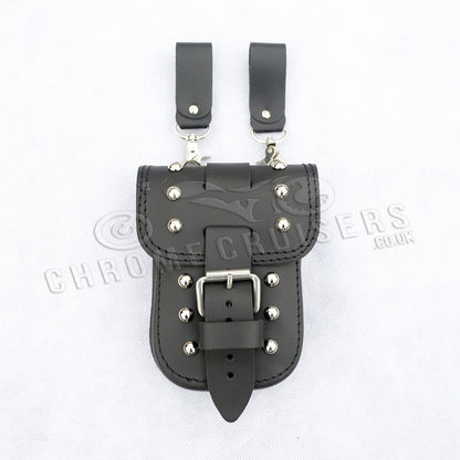 YAMAHA XV750/1100 VIRAGO LEATHER TANK CHAP/BIB AND POUCH WITH STUDS (S)
