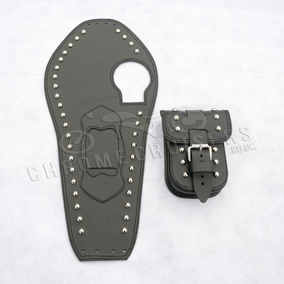 Yamaha XV535 Leather Tank Panel with rivets (SS)