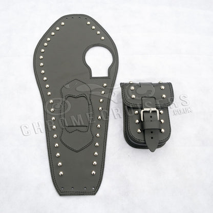 Yamaha XV535 Leather Tank Panel with rivets (SS)
