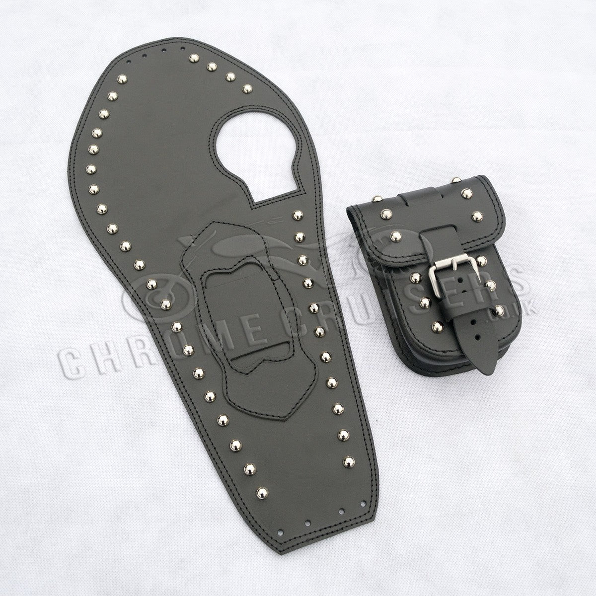 Yamaha XV535 Leather Tank Panel with rivets (SS)