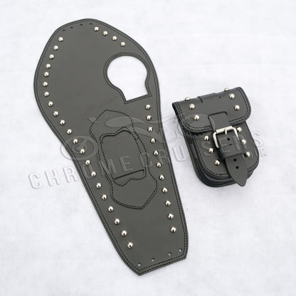 Yamaha XV535 Leather Tank Panel with rivets (SS)