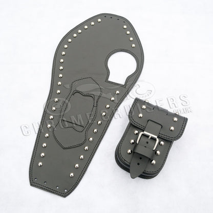 Yamaha XV535 Leather Tank Panel with rivets (SS)