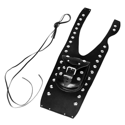 KAWASAKI VN800 VULCAN CLASSIC / DRIFTER LEATHER TANK PANEL/CHAP AND POUCH WITH RIVETS