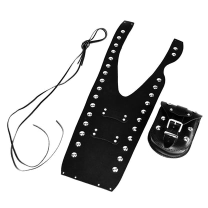 KAWASAKI VN800 VULCAN CLASSIC / DRIFTER LEATHER TANK PANEL/CHAP AND POUCH WITH RIVETS