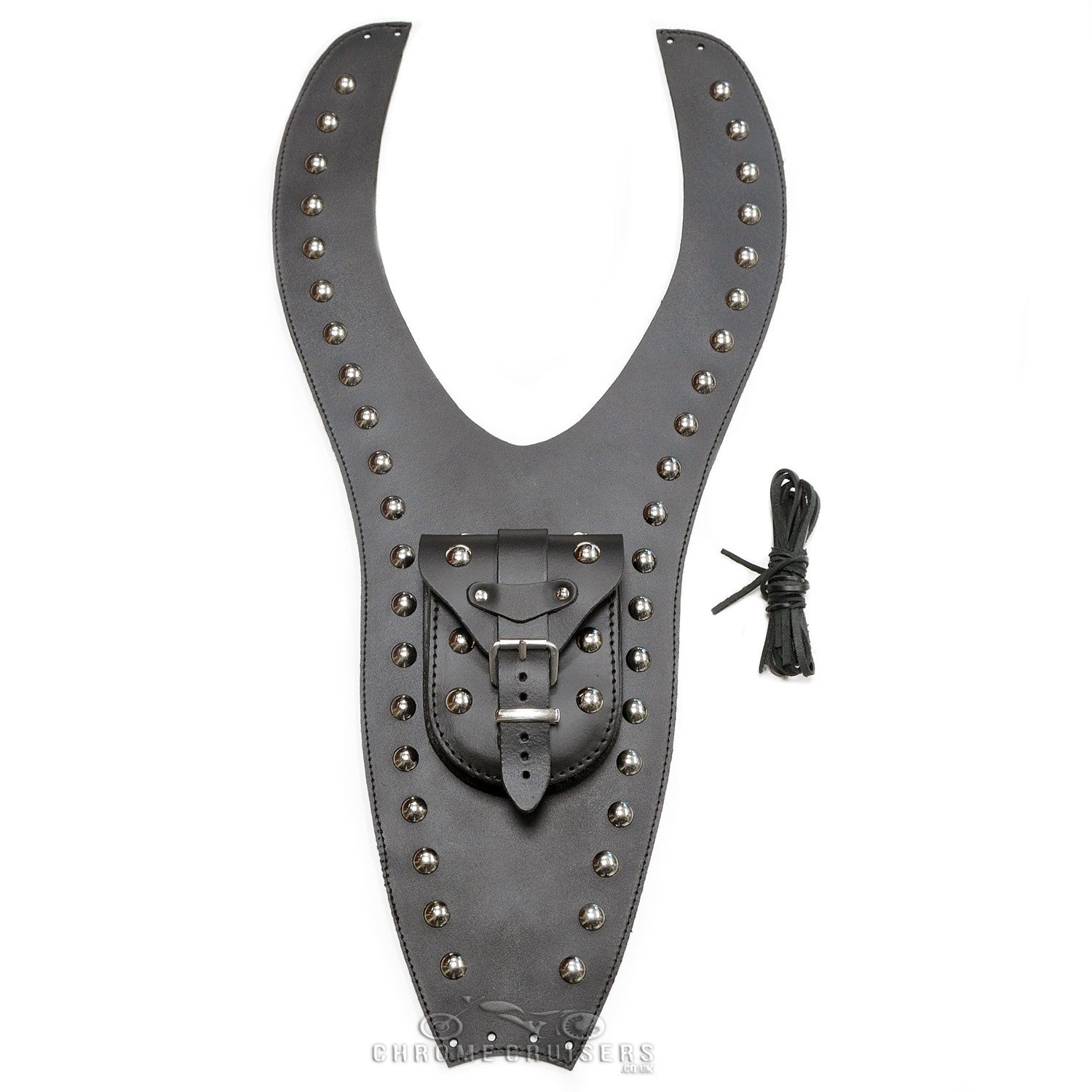 TRIUMPH AMERICA LEATHER TANK PANEL / CHAP AND POUCH WITH RIVETS