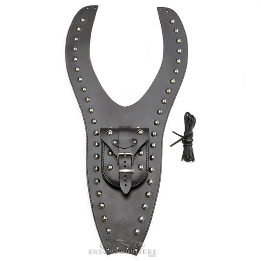 TRIUMPH AMERICA LEATHER TANK PANEL / CHAP AND POUCH WITH RIVETS