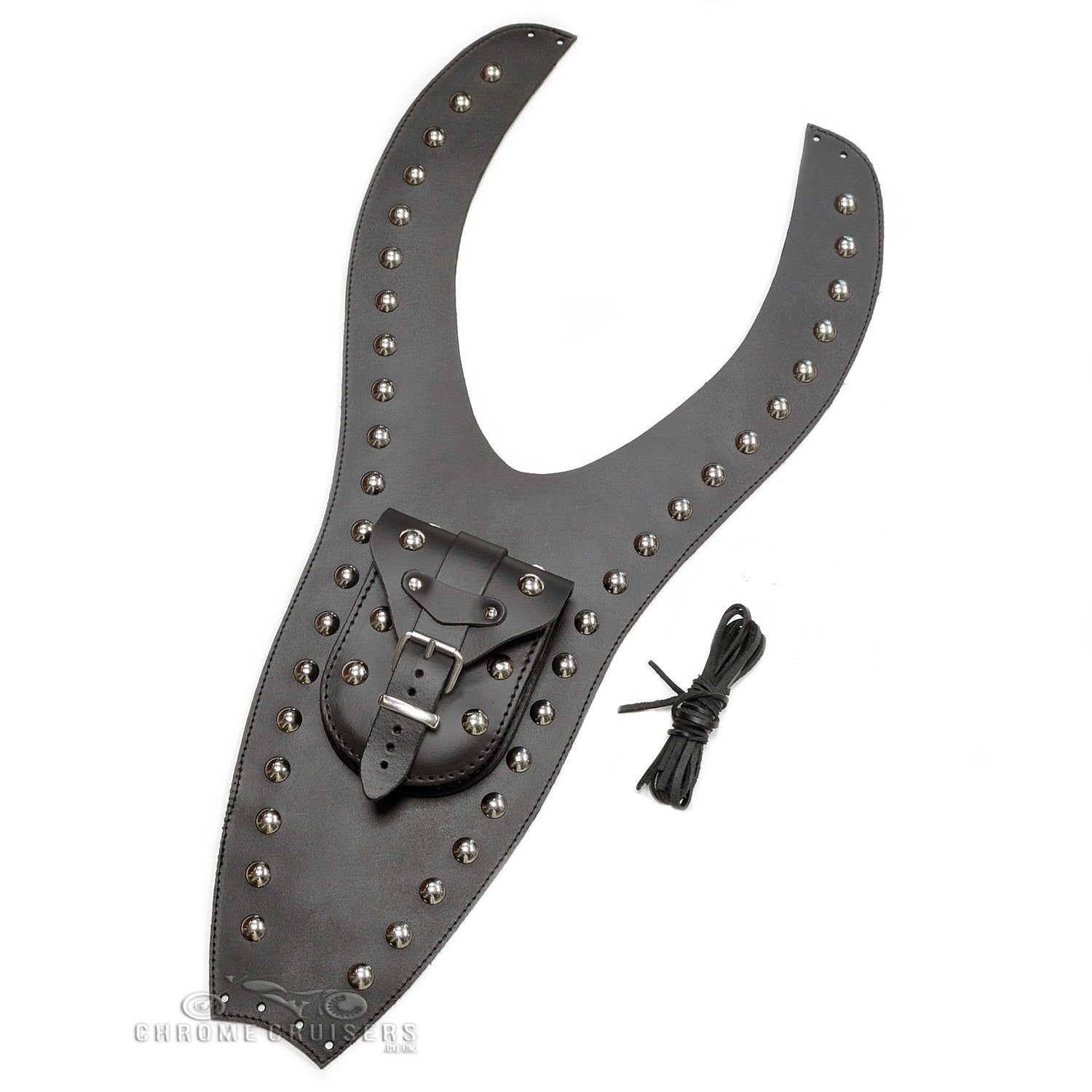 TRIUMPH AMERICA LEATHER TANK PANEL / CHAP AND POUCH WITH RIVETS