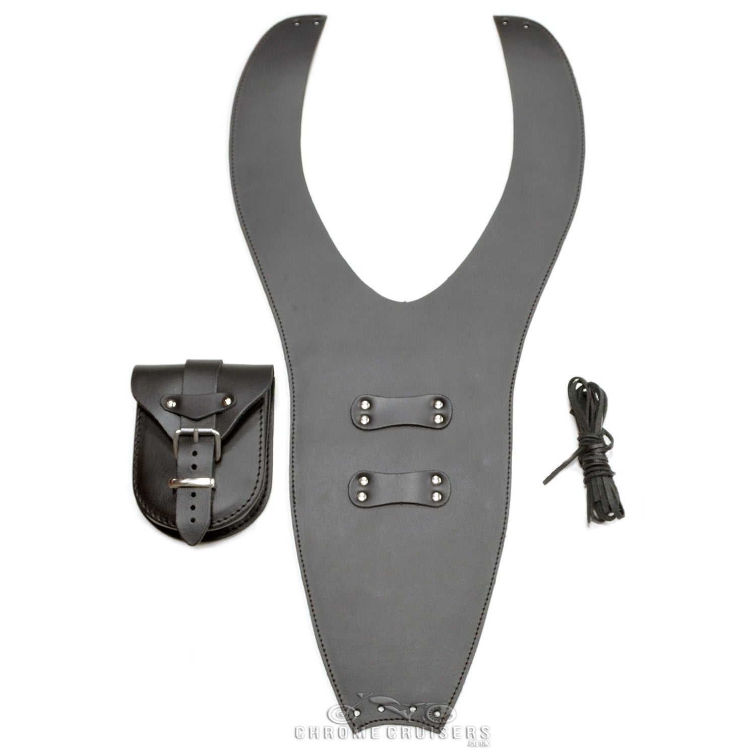 TRIUMPH AMERICA LEATHER TANK PANEL / CHAP AND POUCH - PLAIN