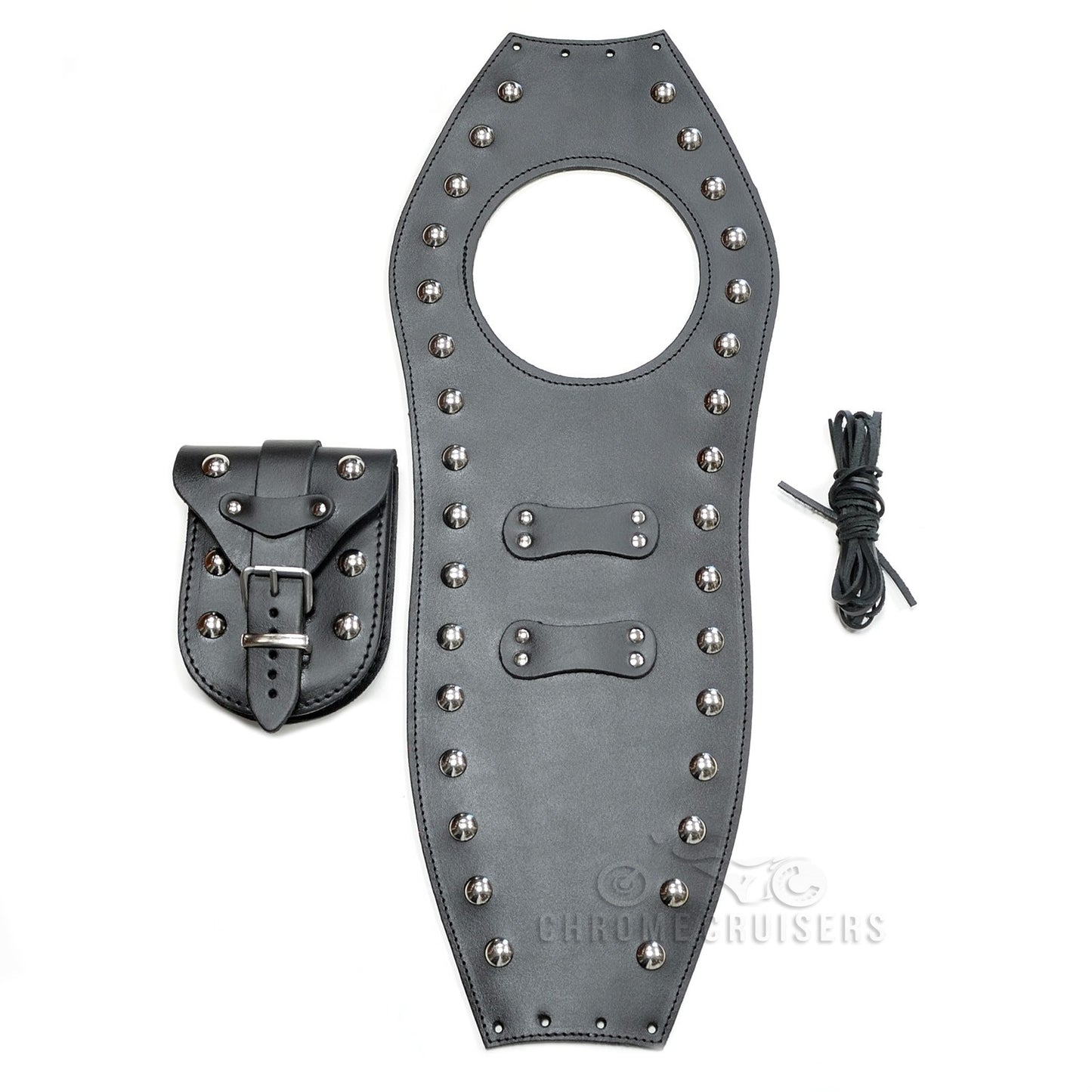 Hyosung GV125 Leather Tank Panel / Chap / Bra / Cover th studs