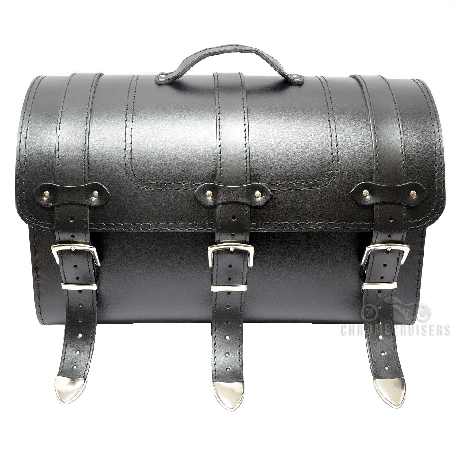 K131A Motorcycle / Trike Black Leather Rear Bag / Case / Sissy Bar Bag