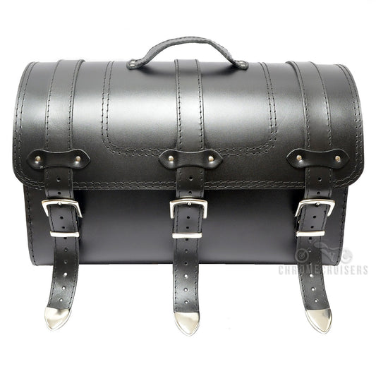 K131A Motorcycle / Trike Black Leather Rear Bag / Case / Sissy Bar Bag