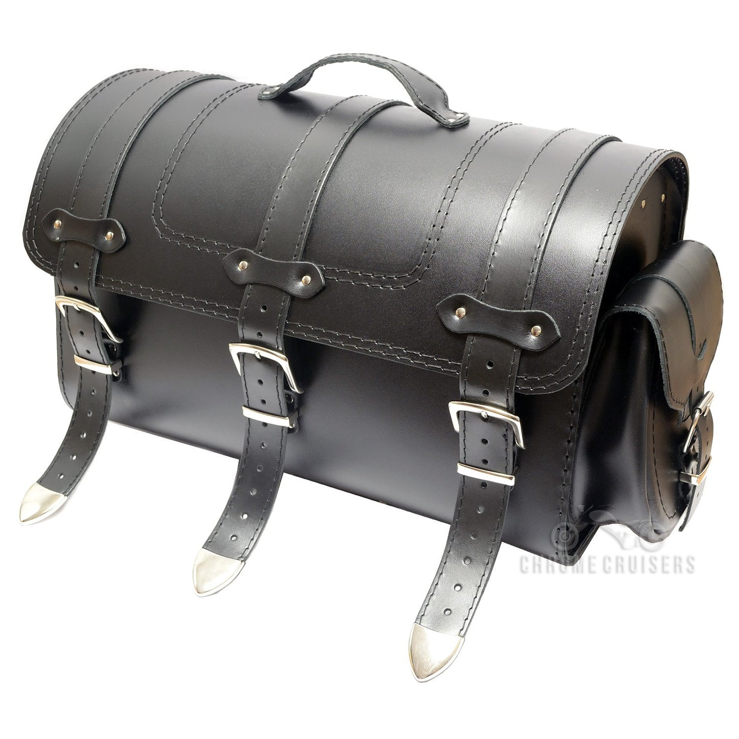 K131A Motorcycle / Trike Black Leather Rear Bag / Case / Sissy Bar Bag