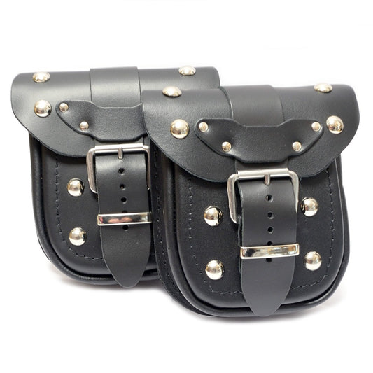 Motorcycle leather pouch with rivets (Ki1B)