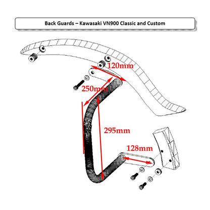 Rear Guards, Crash Bars -  Kawasaki VN900 Classic & Custom