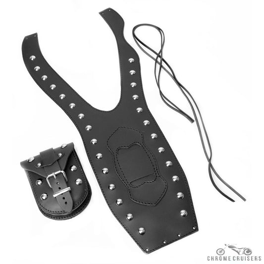 Kawasaki VN1500 Classic & Vulcan Plain Leather Tank Bib /  Chap - Studded