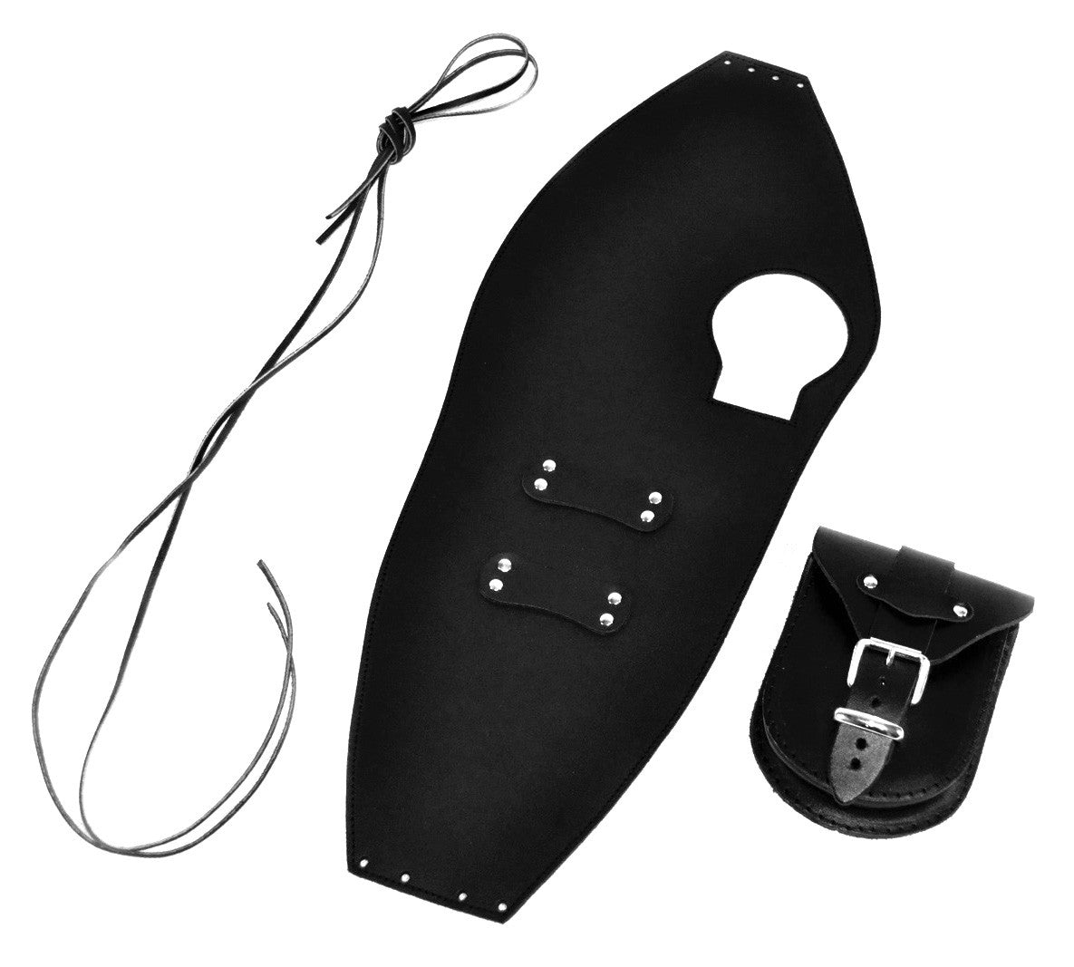Yamaha XV750/1100 VIRAGO LEATHER TANK CHAP/BIB AND POUCH - PLAIN